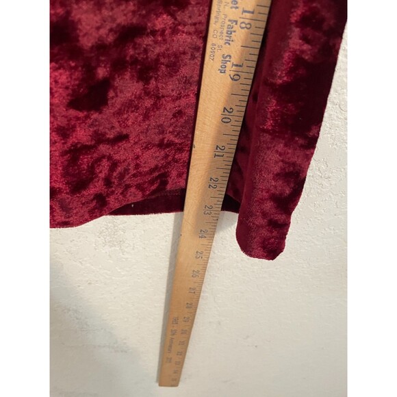 Carolyn Taylor Velvet Lace Trim Tank Top Size Large Burgundy Dark Romantic Y2k - Picture 7 of 8
